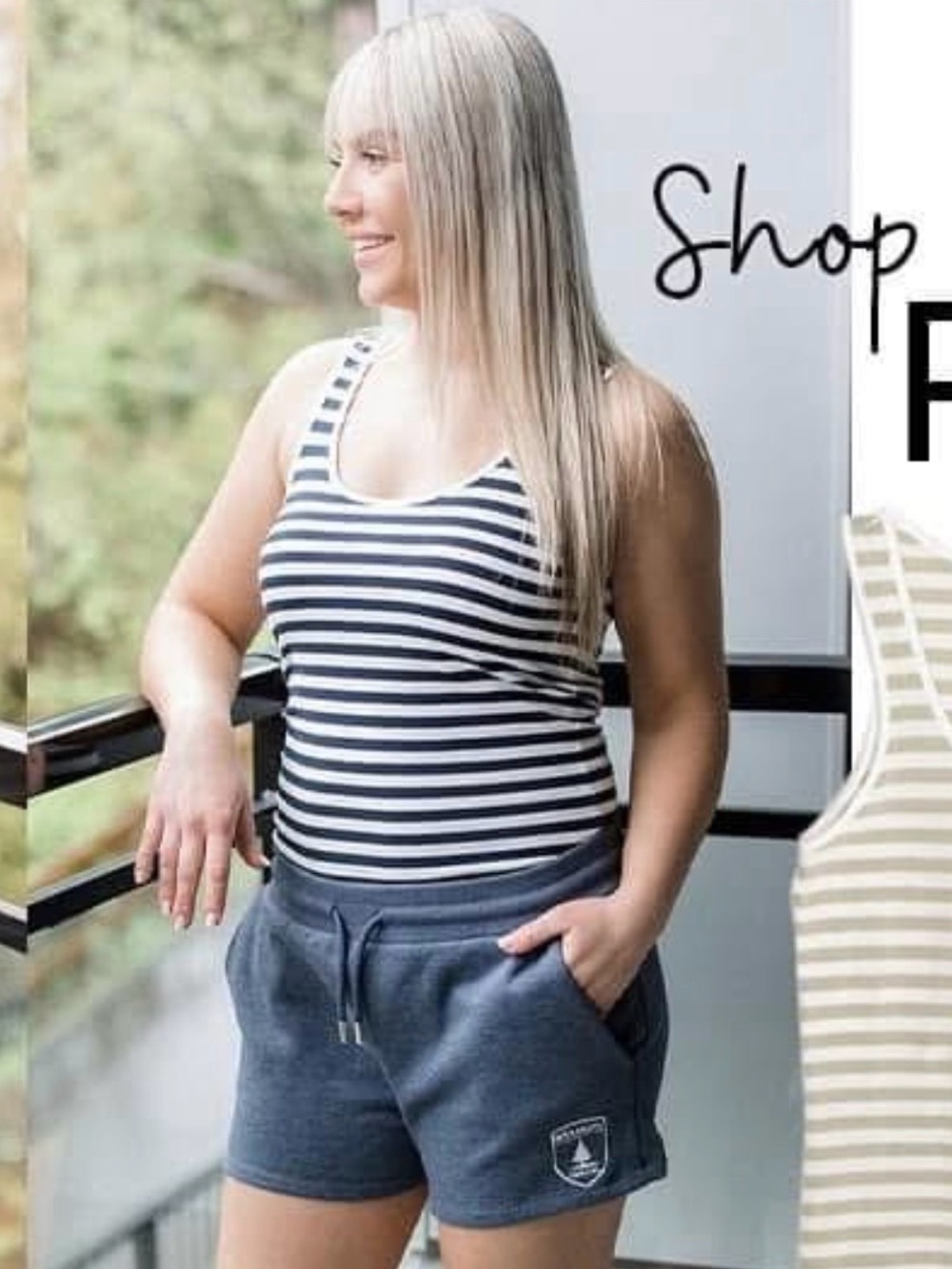 Top of the Line Tank (NWT) 🍒 Navy & White Stripes, Size Small